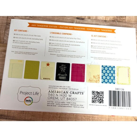 Project Life Amy Tangerine Edition Mini Kit 100 Journaling Cards Scrapbooking Cr - Picture 4 of 6